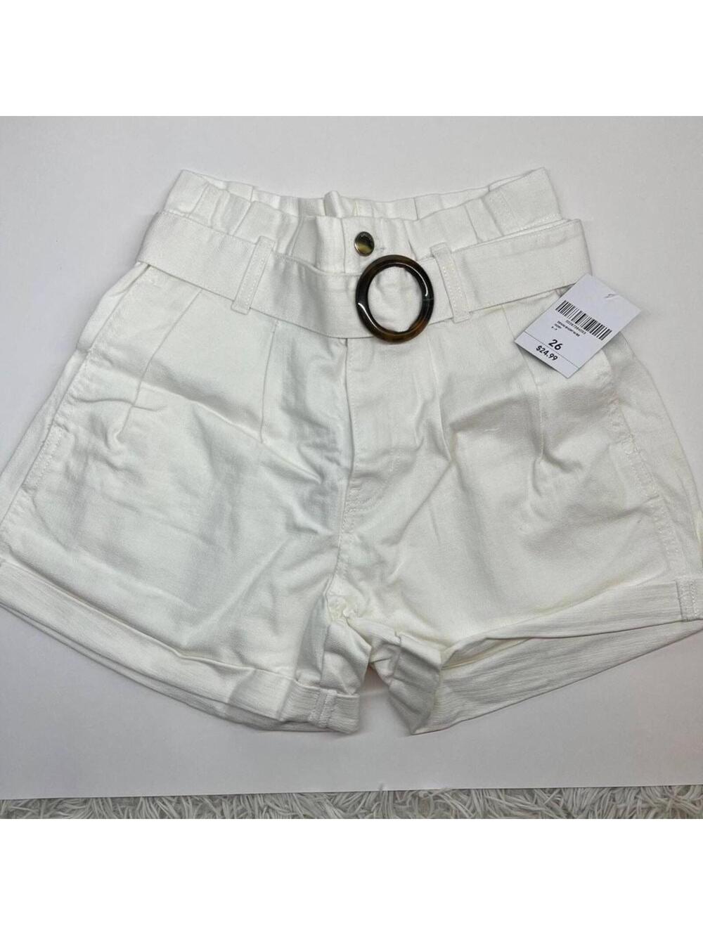 forever 21 white Shorts with belt